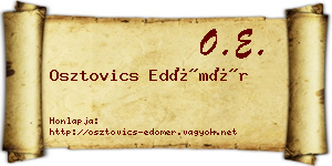 Osztovics Edömér névjegykártya